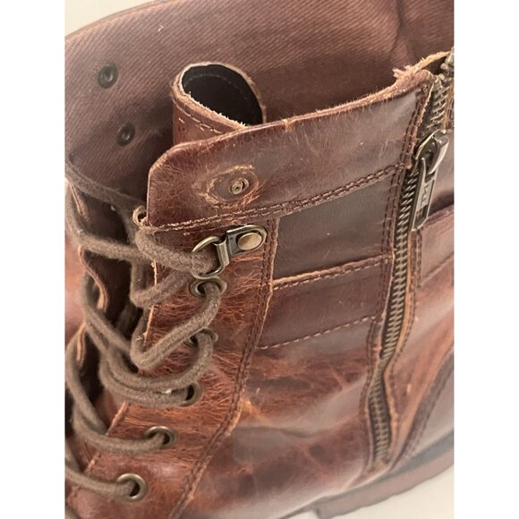 Aston Grey Rockcastle 2 Brown Leather Lace-up Buckle Combat Moto Boots Men's 13 - Picture 11 of 11